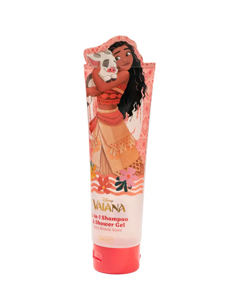 Sence Disney Vaiana-Inspired Shower Gel Berry Breeze, pink tube