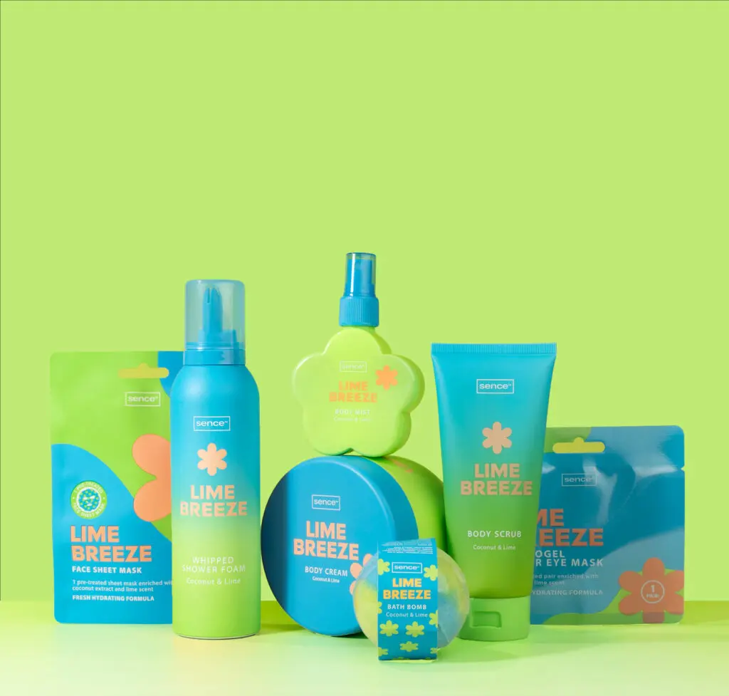 Sence Bloomee Lime Breeze range with the lime Body Scrub