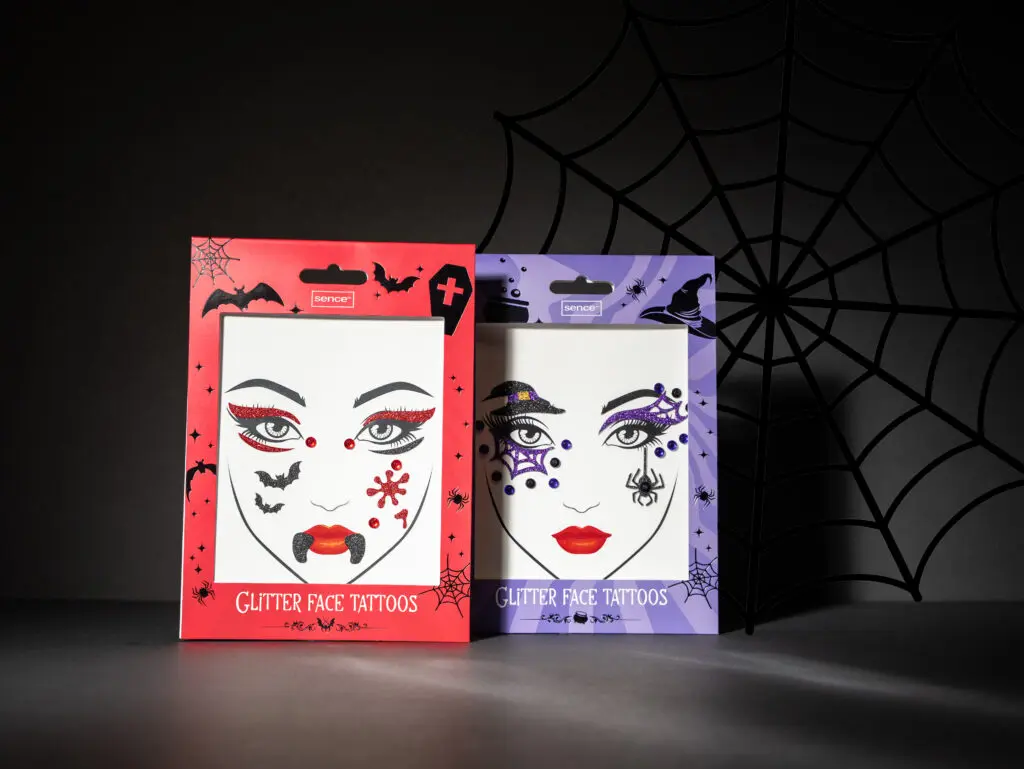 Sence Halloween Glitter Face Tattoos in two designs