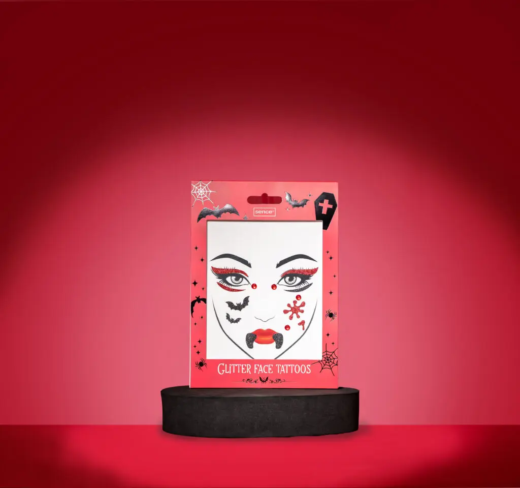 Sence Halloween Glitter Face Tattoos with vampire design