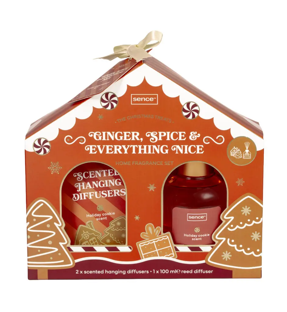 Sence Christmas Treats Gingerbread Home Fragrance Set in a gingerbread house box