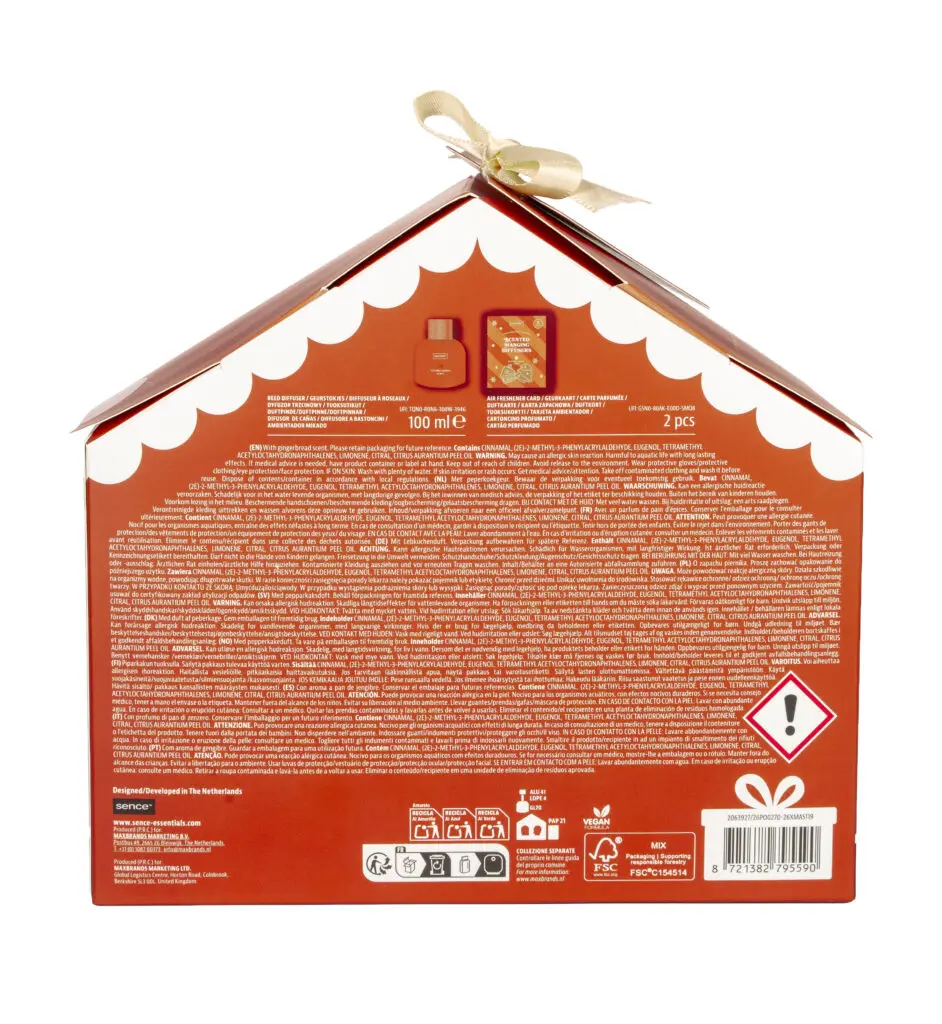 Sence Christmas Treats Gingerbread Home Fragrance Set, back of box