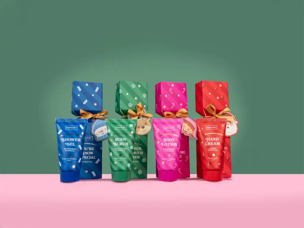 Sence Christmas Treats Body Care Crackers with shower gel, scrub, lotion and hand cream