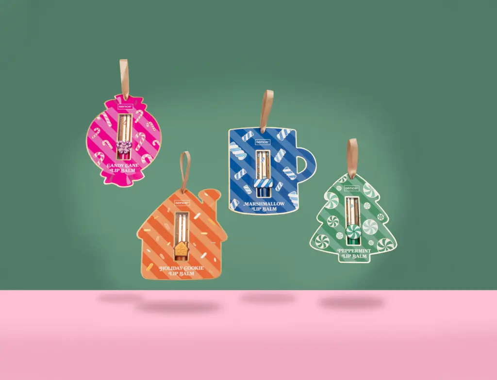 Sence Christmas Treats Swirl Lip Gloss Set in festive bauble packaging