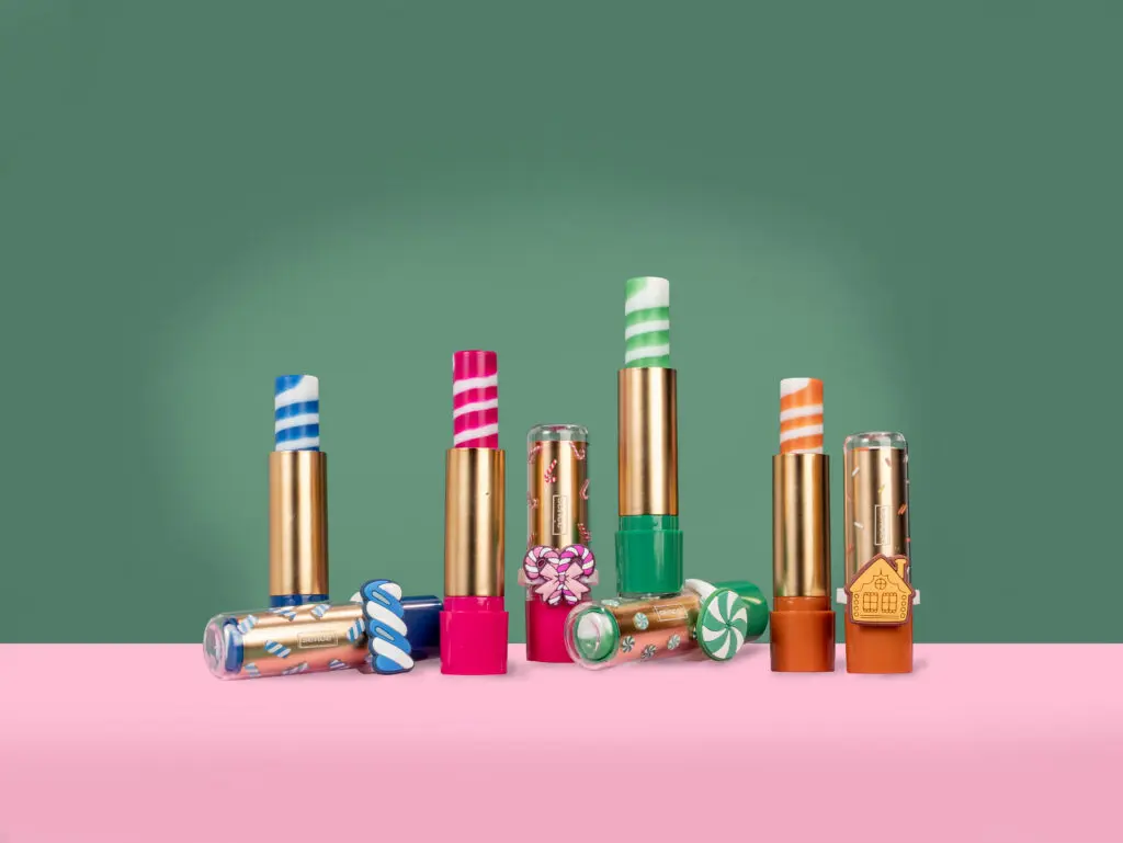Sence Christmas Treats Swirl Lip Gloss Set, five glosses in a row