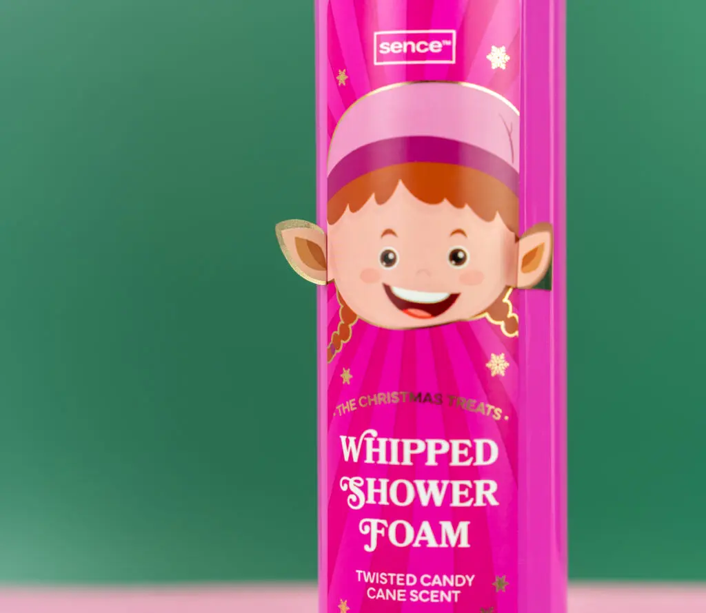 Sence Christmas Treats Whipped Shower Foam, pink elf bottle