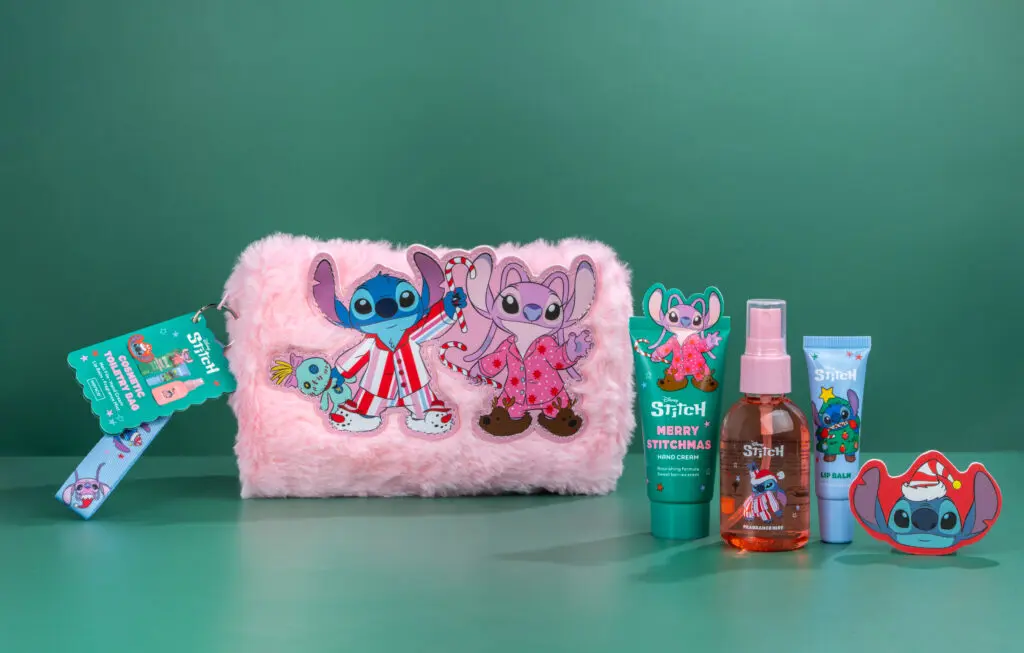 Sence Disney Stitch-Inspired Fluffy Cosmetic Bag Set